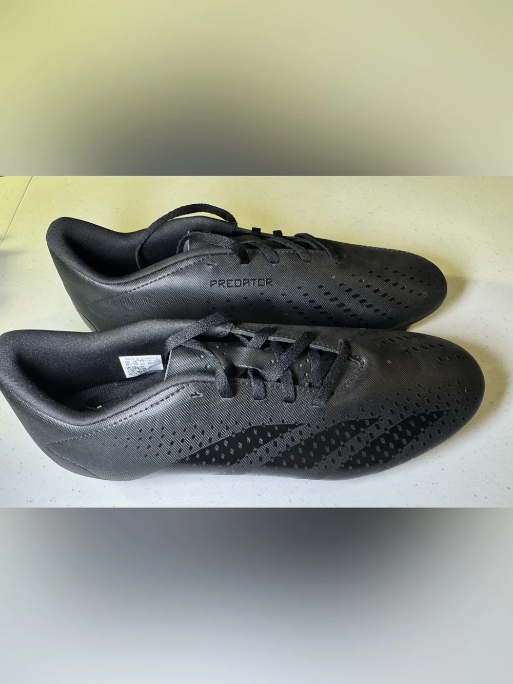 Adidas Predator Soccer Cleats All Black Mens Size 10.5 Firm New without tags